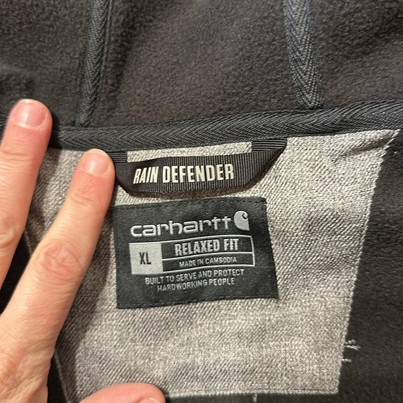 Like New! Men’s SZ XL Carhartt relaxed fit Rain Defender fleece lined jacket. - Picture 6 of 8